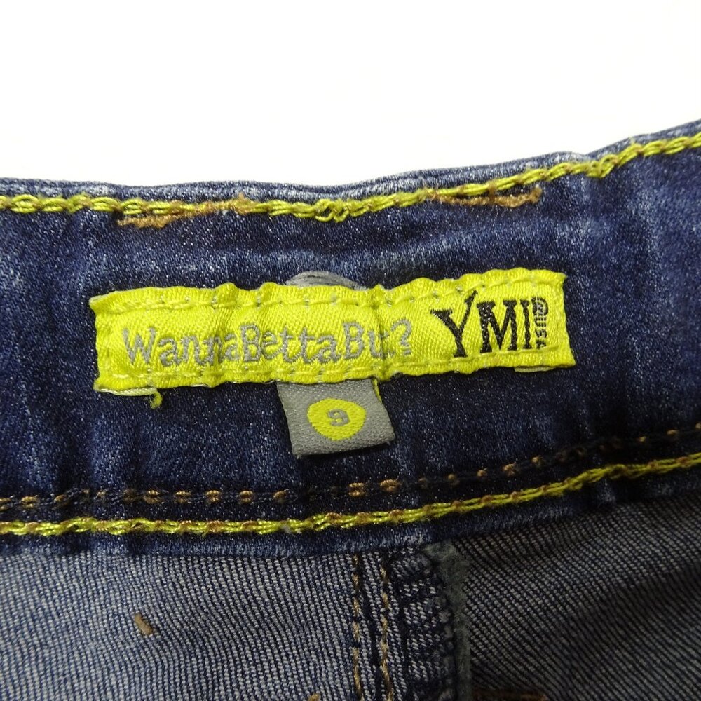 YMI Wannabettabutt Jean Shorts Size 9 Distressed Cotton Stretch Raw Hem Grunge - Picture 7 of 7